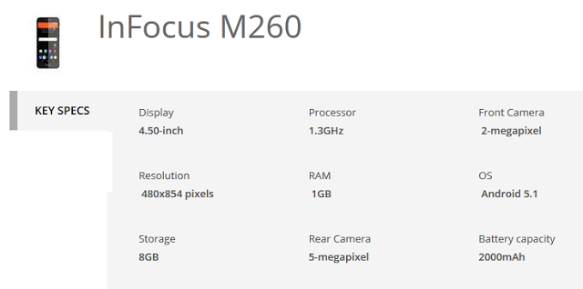 Infocus_m260_specs