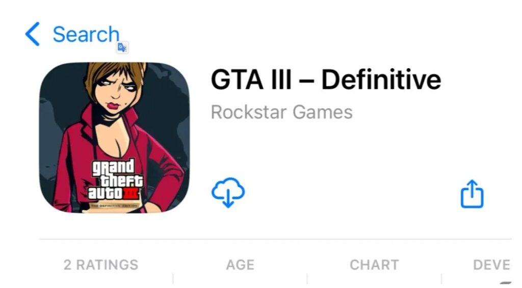 GTA 3 Definitive Edition Free on Apple iOS Store SS